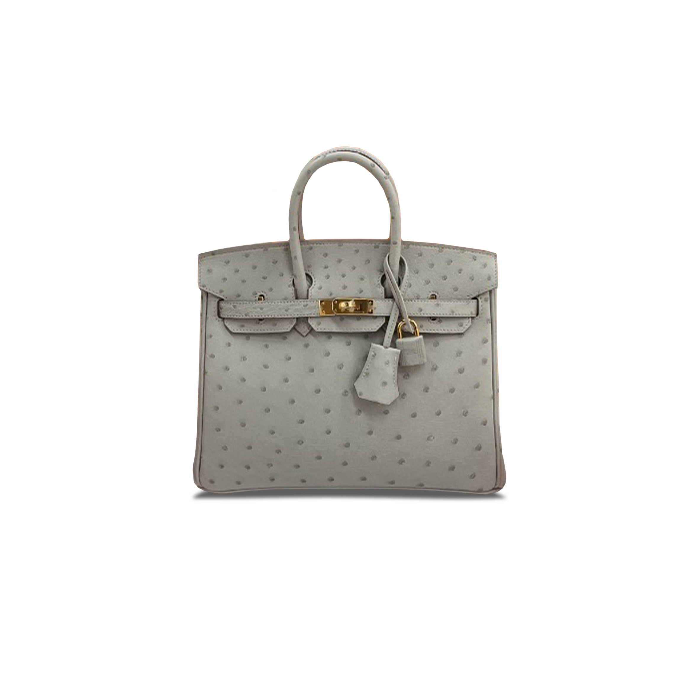 H**mes master birkin 30 ostrich leather mousse grey gold buckle h041933ck67 (30*22*16cm)